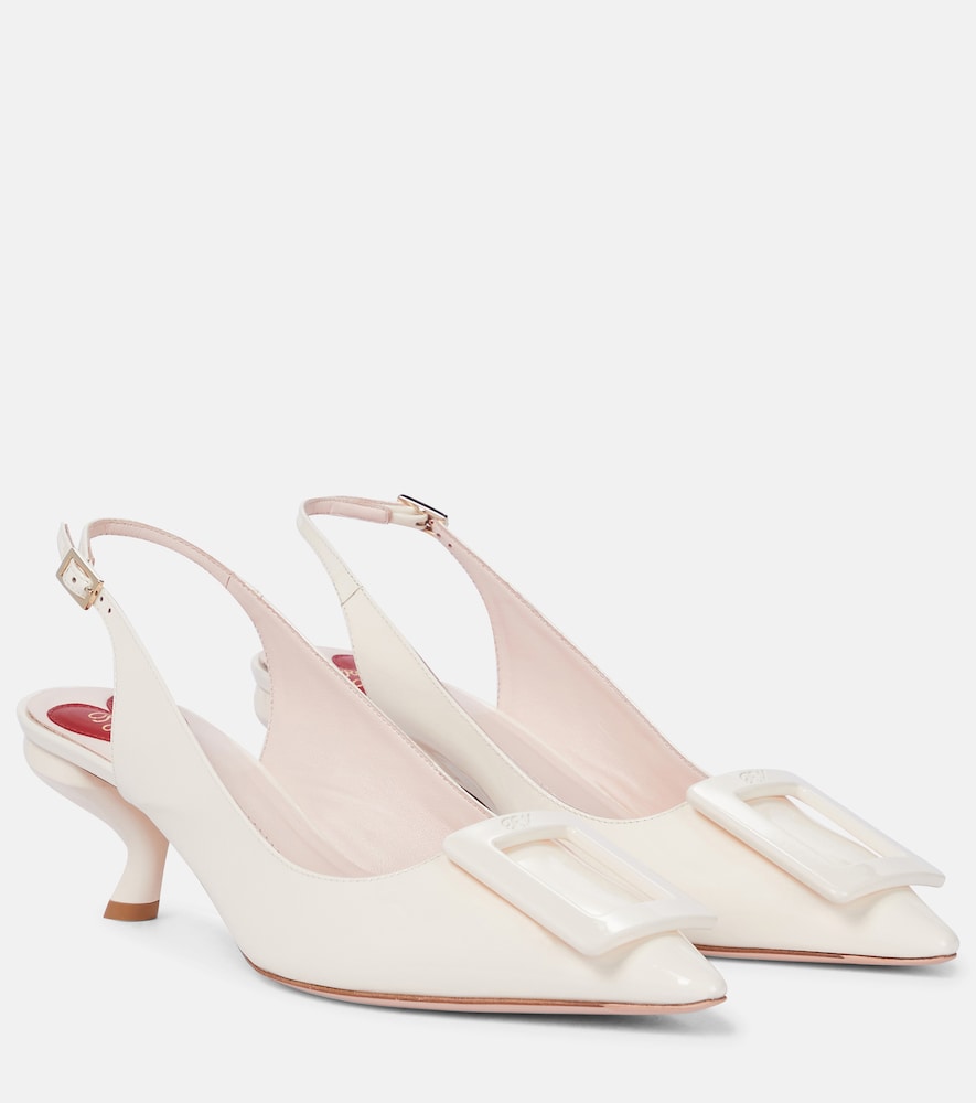 Roger Vivier Virgule slingback leather pumps - Roger Vivier Virgule 露跟皮革高跟鞋