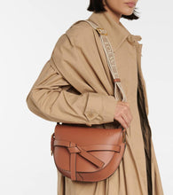 Loewe Gate Small leather and jacquard shoulder bag