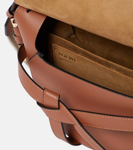 Loewe Gate Small leather and jacquard shoulder bag