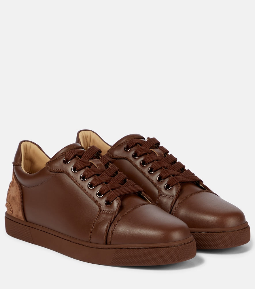 Brown Christian Louboutin Fun Vieira leather sneakers - Low-Top Sneakers