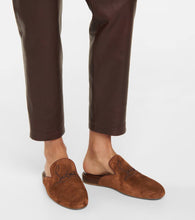 Christian Louboutin Navy Coolito Donna suede slippers