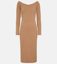 Fendi Off-shoulder wool jersey midi dress