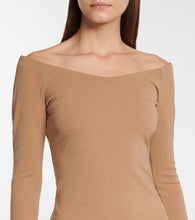 Fendi Off-shoulder wool jersey midi dress