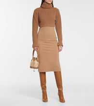Fendi Off-shoulder wool jersey midi dress