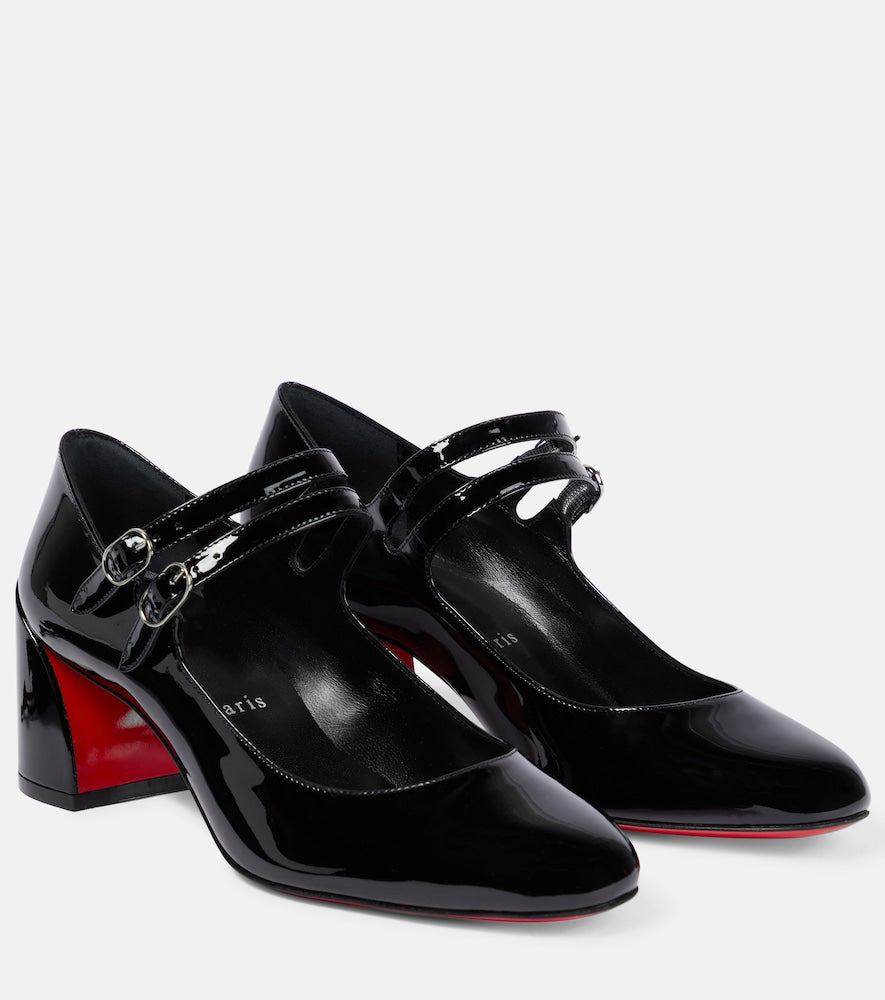 Christian Louboutin Miss Jane 55 patent leather pumps - 克里斯提·鲁布托 Miss Jane 55 漆皮高跟鞋