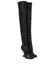 Rick Owens Cantilever leather over-the-knee boots