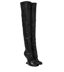 Rick Owens Cantilever leather over-the-knee boots