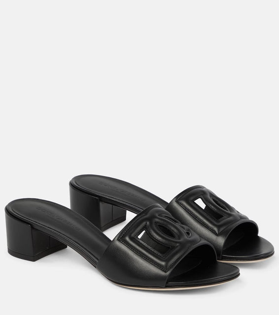 Dolce&Gabbana DG leather mules