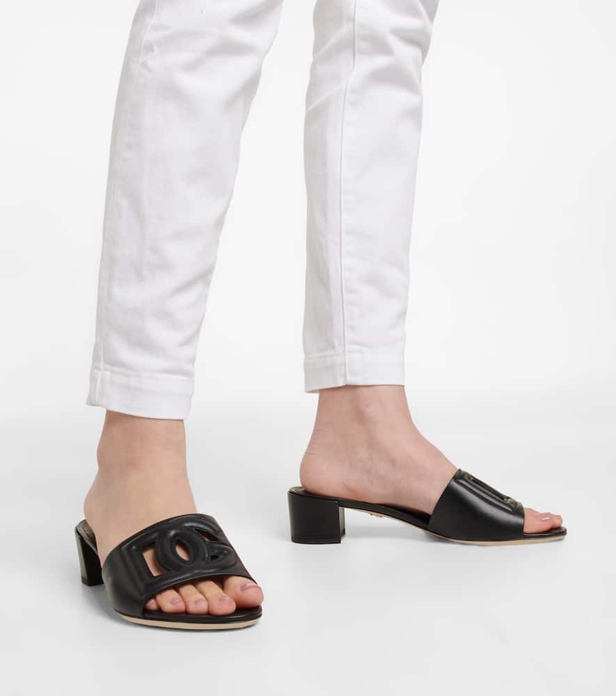 Dolce&Gabbana DG leather mules