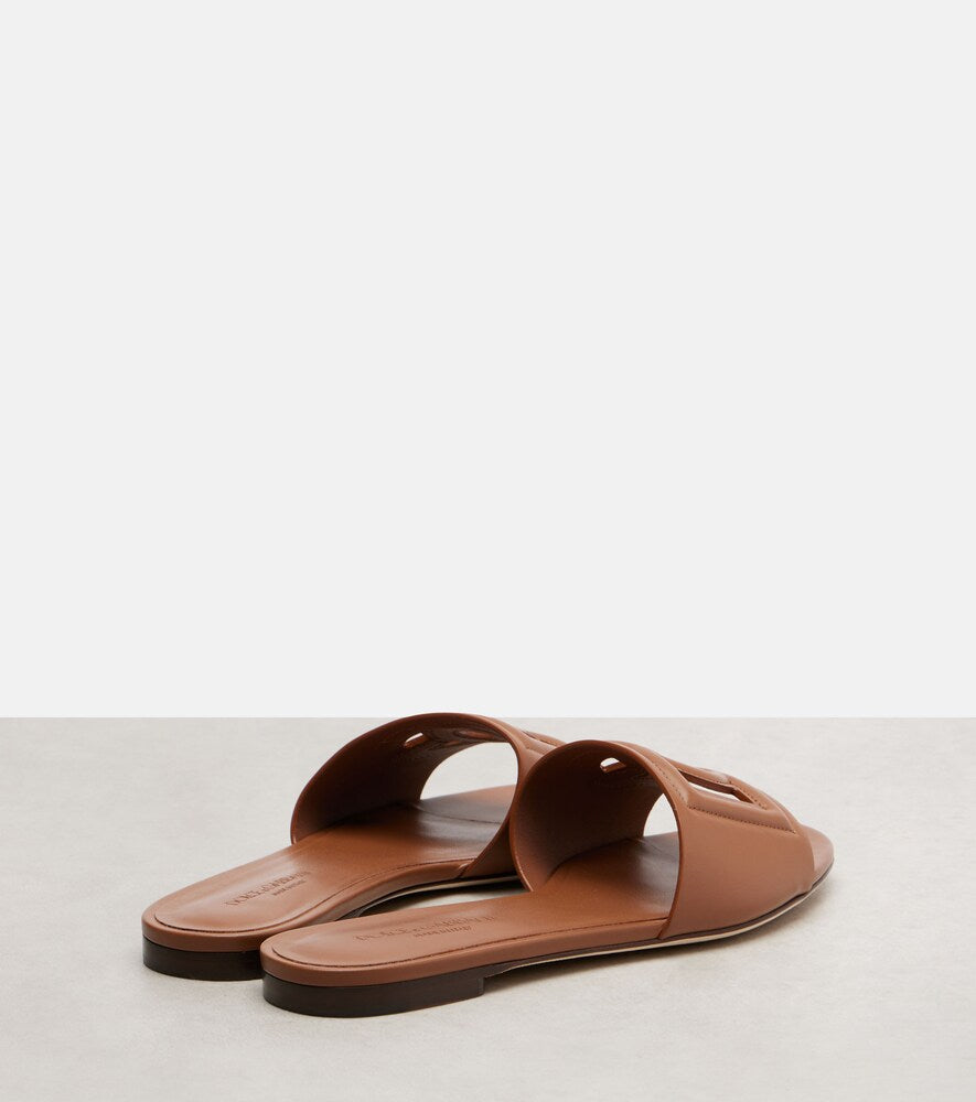 Dolce&Gabbana DG leather slides
