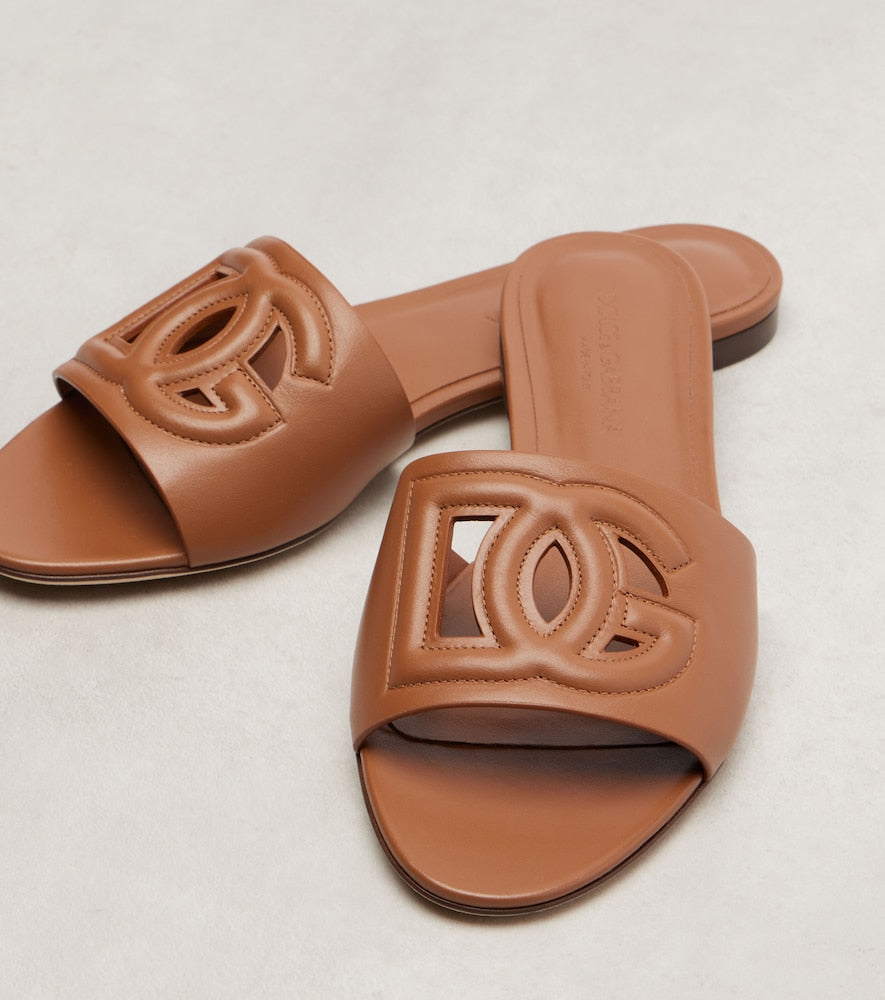 Dolce&Gabbana DG leather slides