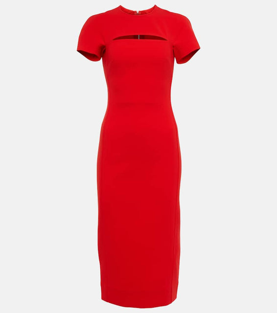Victoria Beckham Peekaboo crêpe midi dress