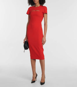 Victoria Beckham Peekaboo crêpe midi dress