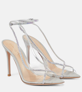 Gianvito Rossi Crystelle 105 embellished PVC sandals