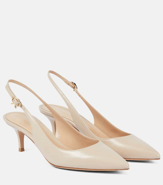 Gianvito Rossi Ribbon Sling leather slingback pumps