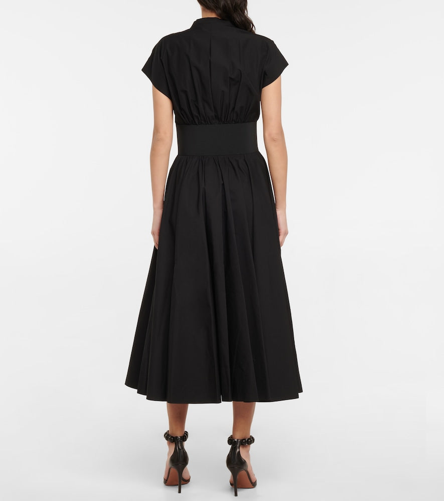 Alaia Belted cotton poplin midi dress