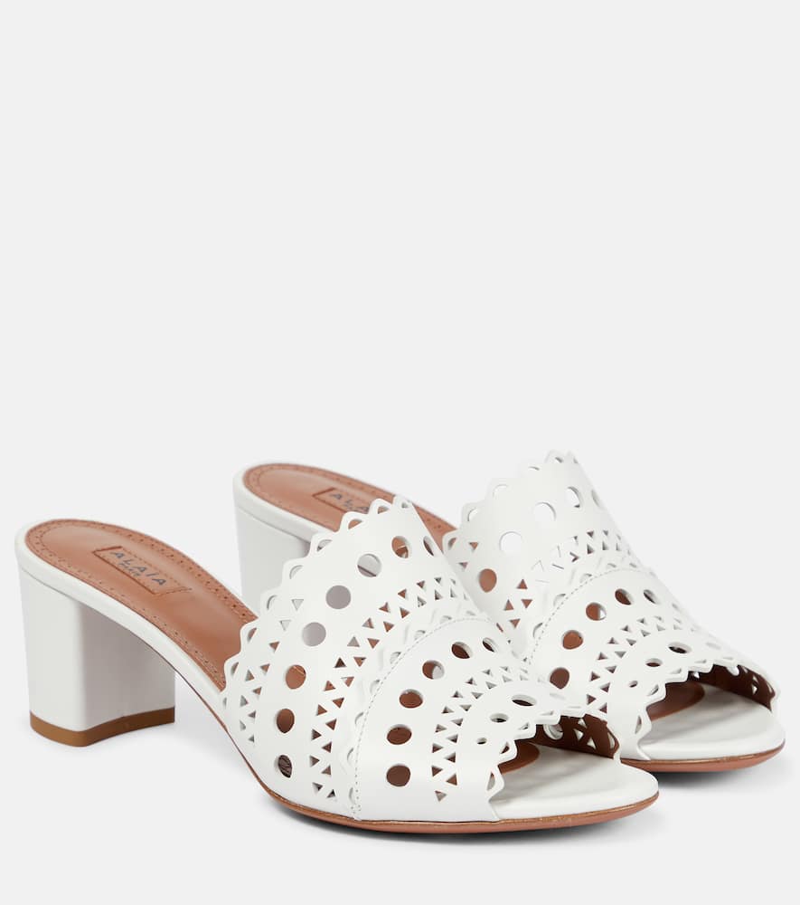 Alaia Laser-cut leather mules
