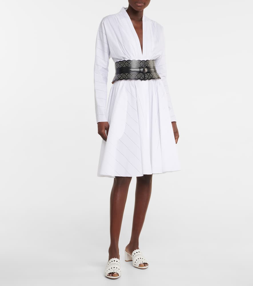 Alaia Laser-cut leather mules