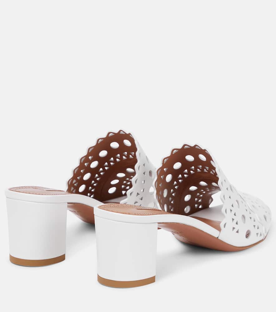 Alaia Laser-cut leather mules