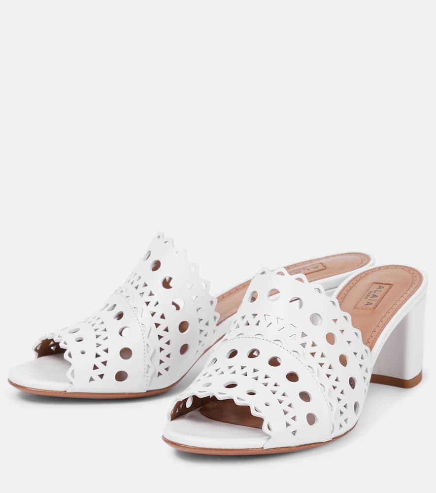 Alaia Laser-cut leather mules