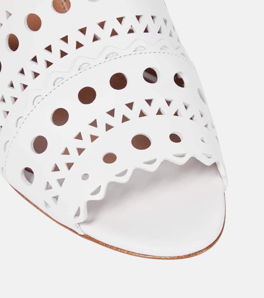 Alaia Laser-cut leather mules