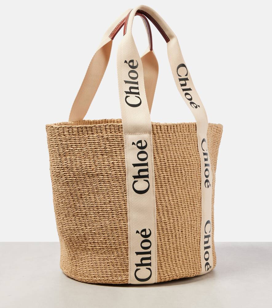 Chloe x Mifuko Woody Large raffia tote