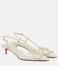 Valentino Garavani VLogo leather slingback pumps - Valentino Garavani VLogo 皮革露跟高跟鞋