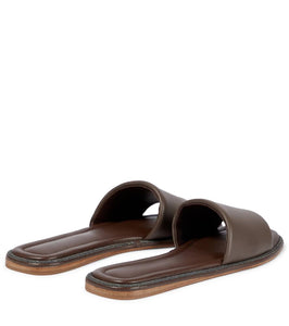 Brunello Cucinelli Embellished leather slides