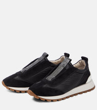 Brunello Cucinelli Monili suede-trimmed sneakers