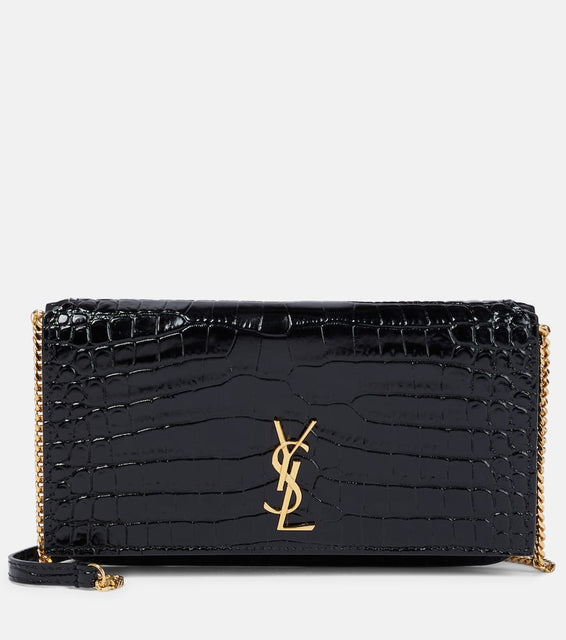 Saint Laurent Cassandre leather phone pouch. Shop Saint Laurent Shoulder Bags for women now.