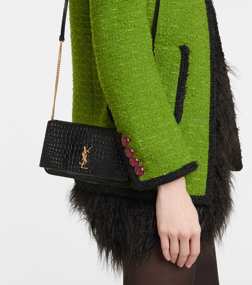 Saint Laurent Cassandre leather phone pouch