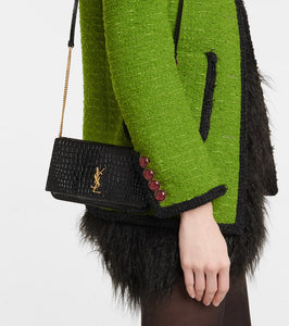 Saint Laurent Cassandre leather phone pouch