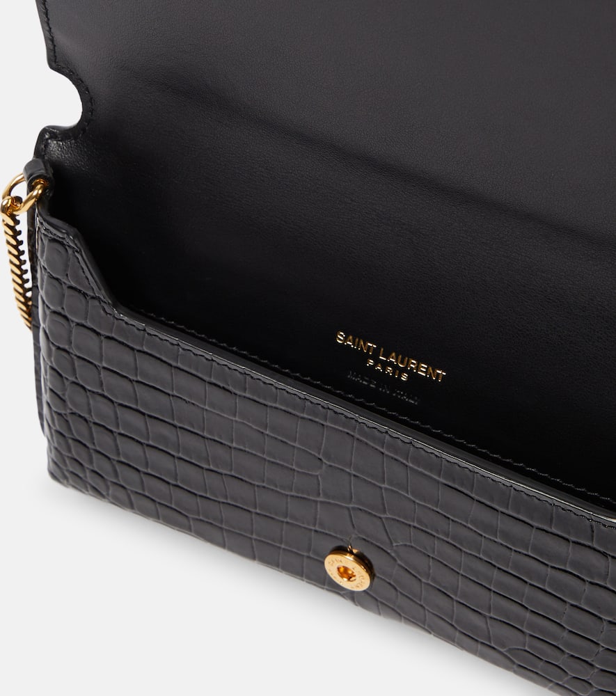 Saint Laurent Cassandre leather phone pouch