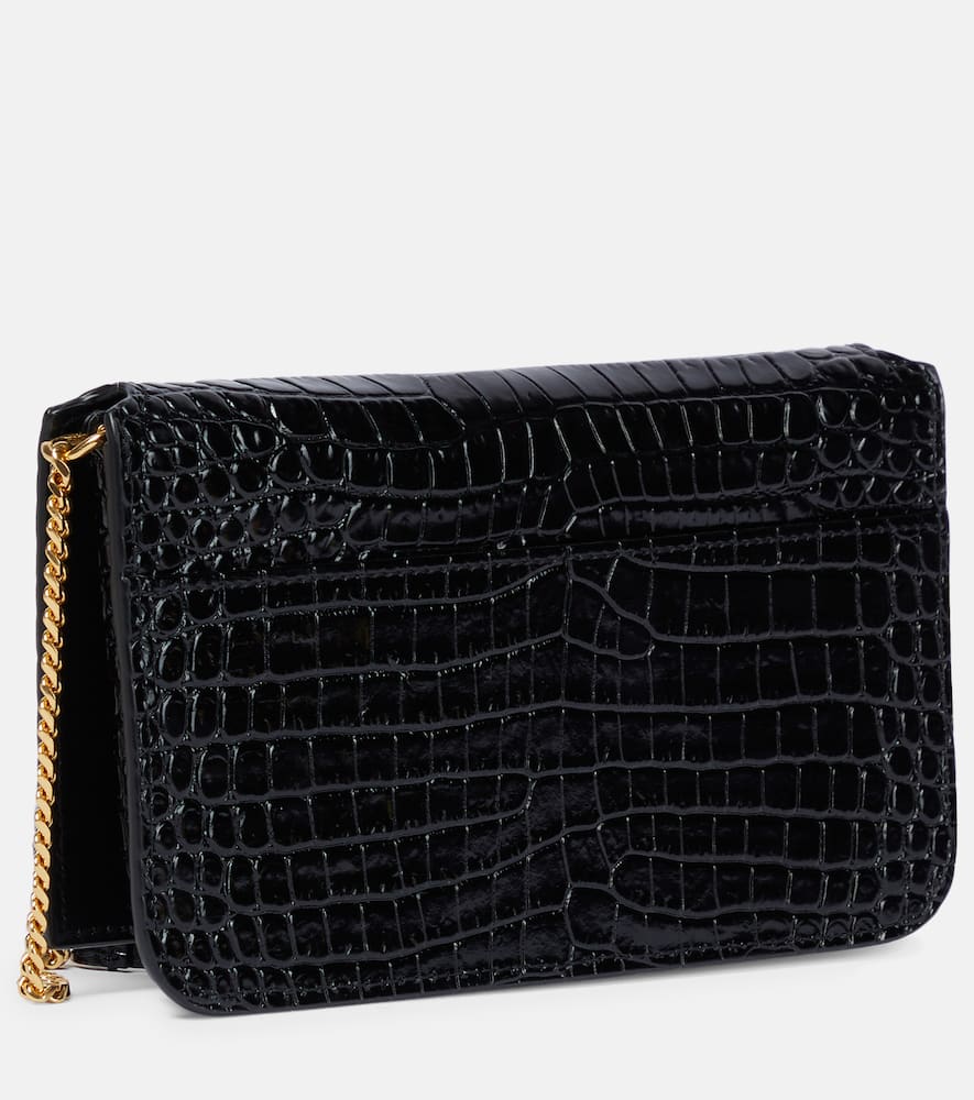 Saint Laurent Cassandre leather phone pouch
