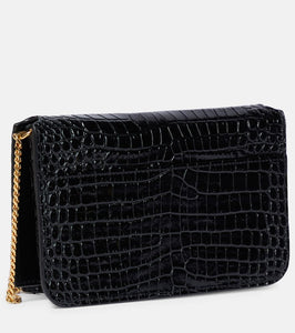 Saint Laurent Cassandre leather phone pouch