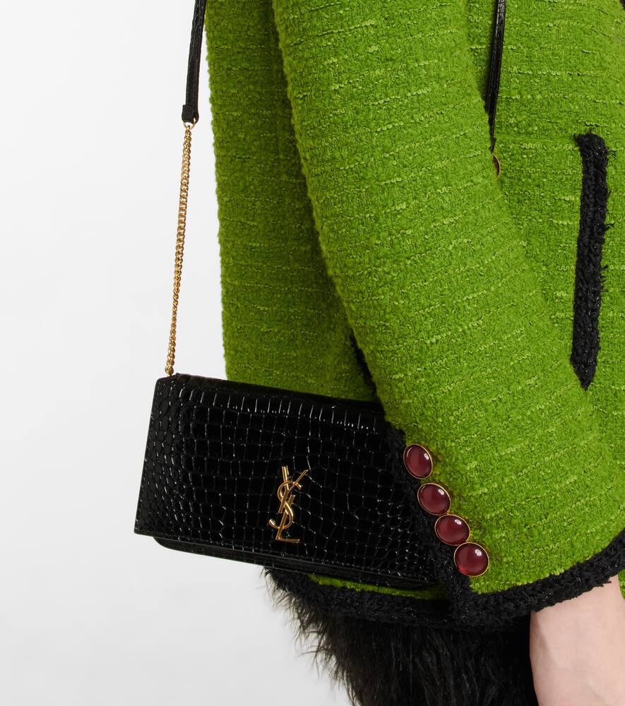 Saint Laurent Cassandre leather phone pouch
