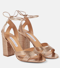 Aquazzura Ari 85 metallic leather sandals