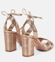 Aquazzura Ari 85 metallic leather sandals