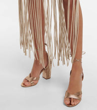 Aquazzura Ari 85 metallic leather sandals
