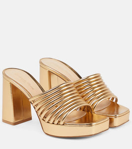 Gianvito Rossi Lena metallic leather sandals
