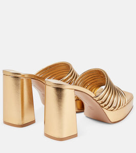 Gianvito Rossi Lena metallic leather sandals