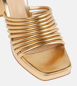 Gianvito Rossi Lena metallic leather sandals