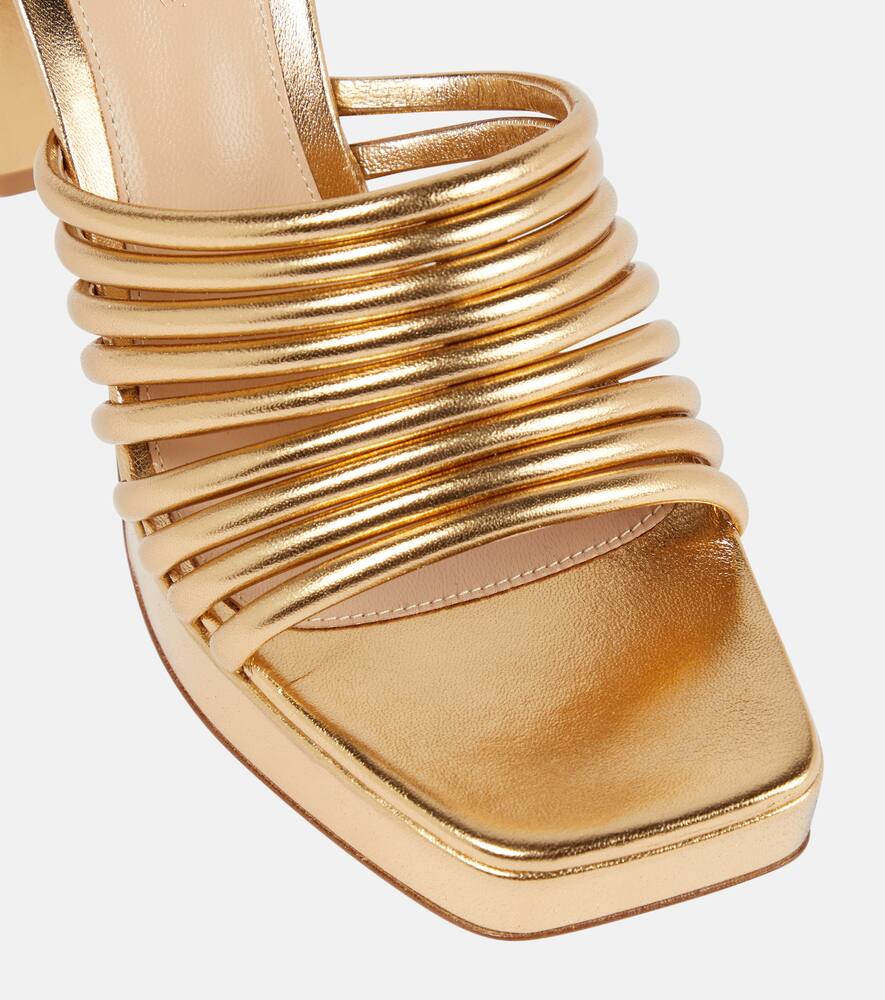 Gianvito Rossi Lena metallic leather sandals