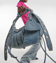 Balenciaga Le Cagole Small denim shoulder bag