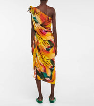 Dries Van Noten One-shoulder draped floral midi dress