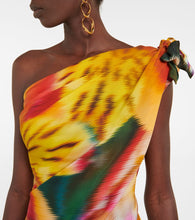 Dries Van Noten One-shoulder draped floral midi dress