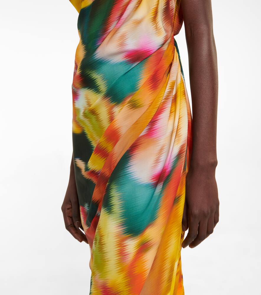 Dries Van Noten One-shoulder draped floral midi dress