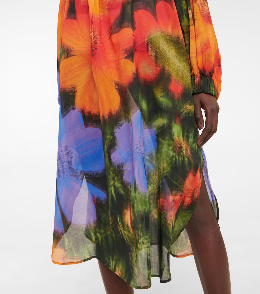 Dries Van Noten Smocked cotton midi dress