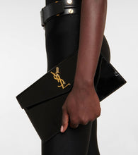 Saint Laurent Uptown patent leather clutch