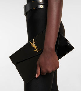 Saint Laurent Uptown patent leather clutch